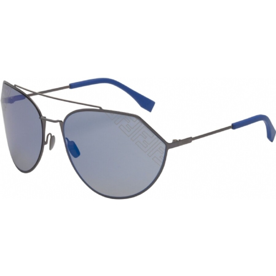 Fendi Grey Pilot Men's Sunglasses FF M0074/S 0807 716736235127