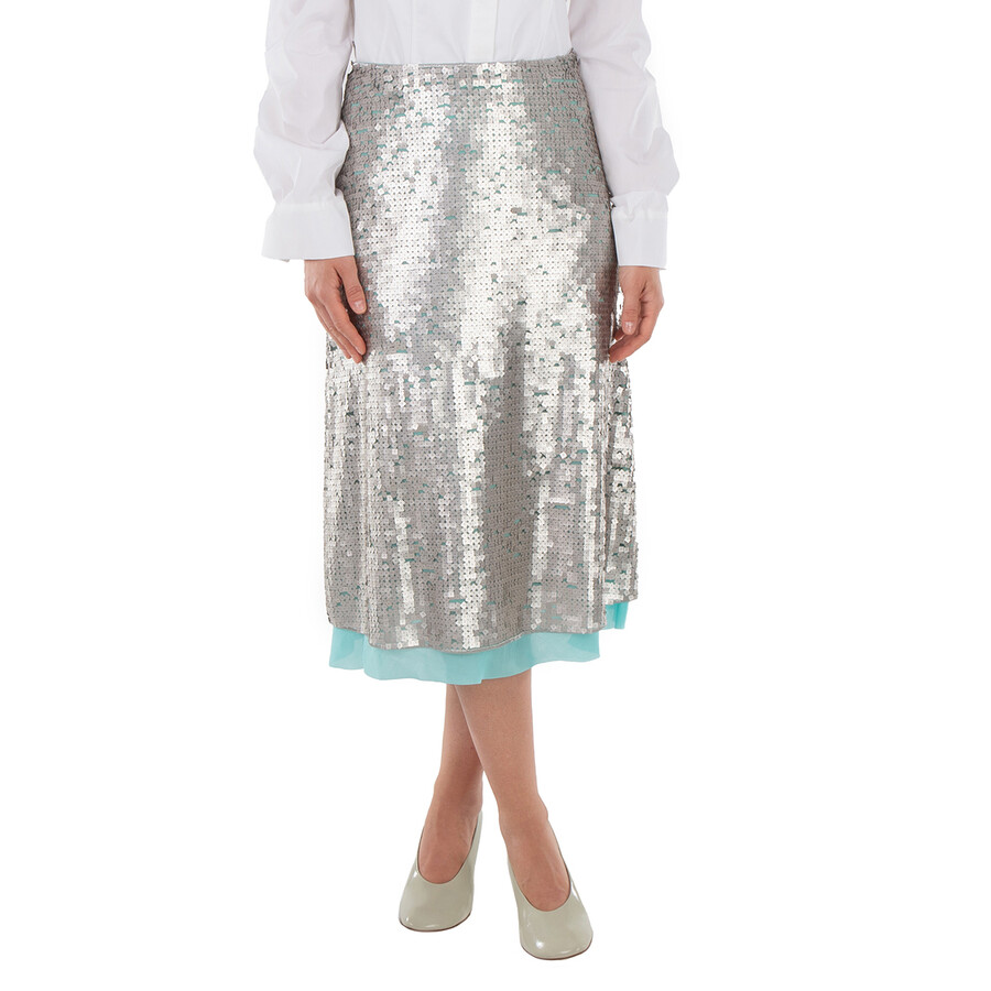 High Waist Sequins Skirt