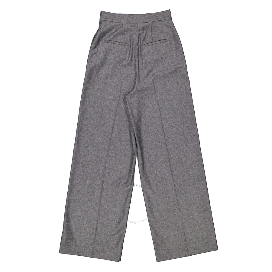 Fendi Wide Leg Wool Pants In Grey