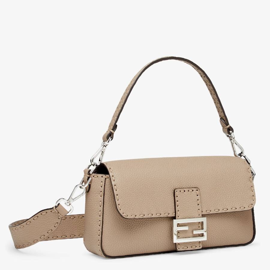 Fendi Dove Grey Selleria Bag With 612 Hand-sewn Topstitches