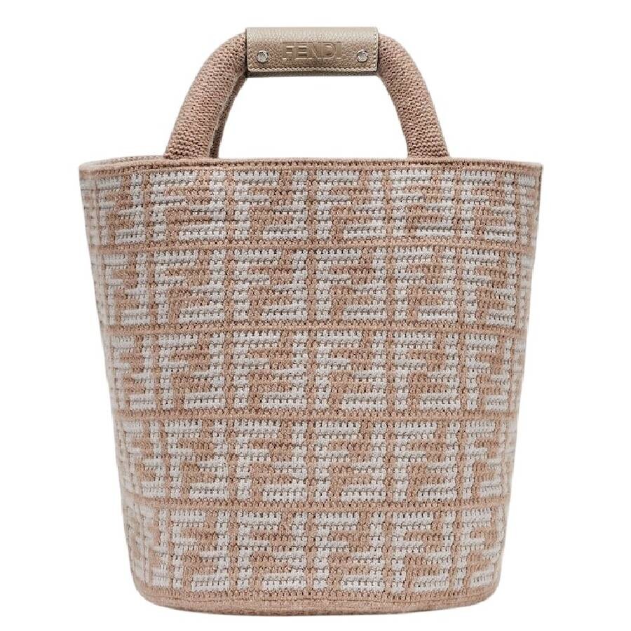 Fendi Jacquard Ff Motif Tote Bag In Beige