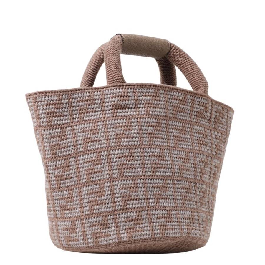 Fendi Jacquard Ff Motif Tote Bag In Beige