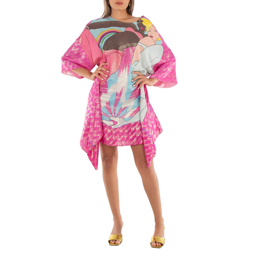 Ladies Multicolor Bikini Girls Metallic T-Shirt Dress, Brand Size 44 (US Size 8)