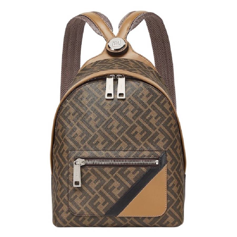 Fendi Chiodo Small Diagonal FF Logo Backpack 7VZ077-A9XS-F1IKC