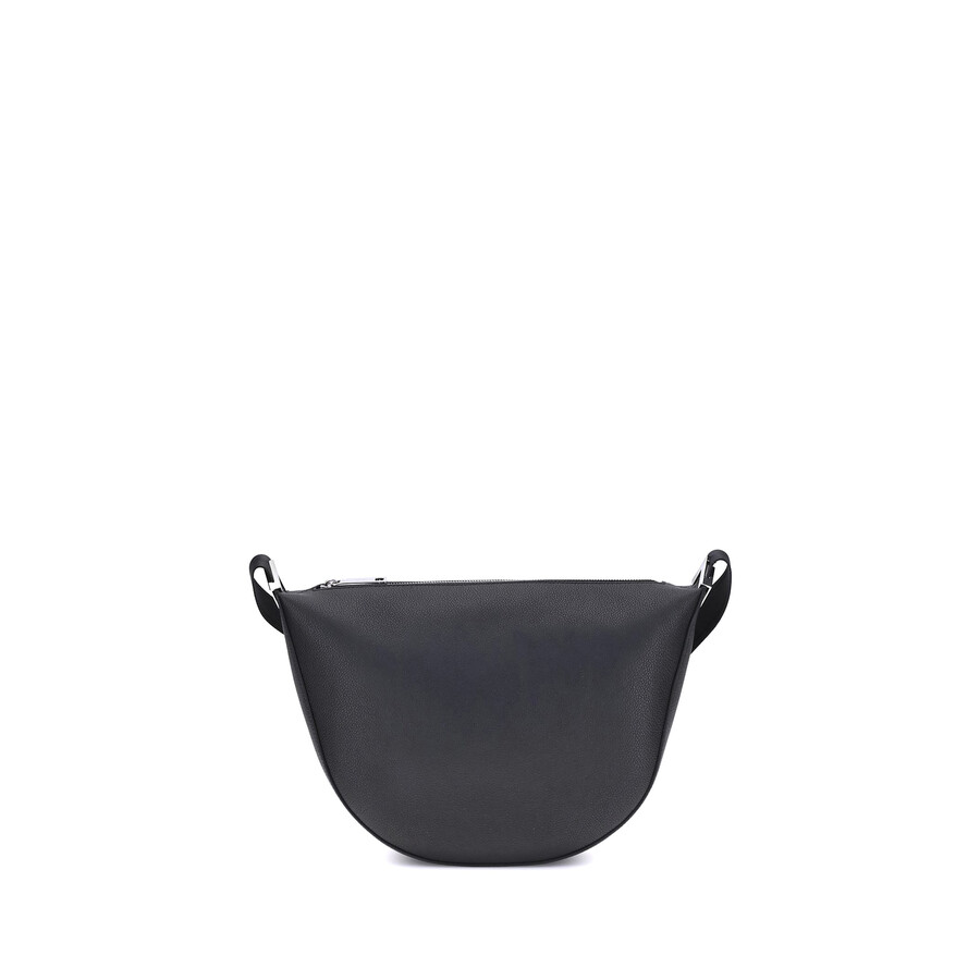 Fendi Half-moon Leather Shoulder Bag In Black
