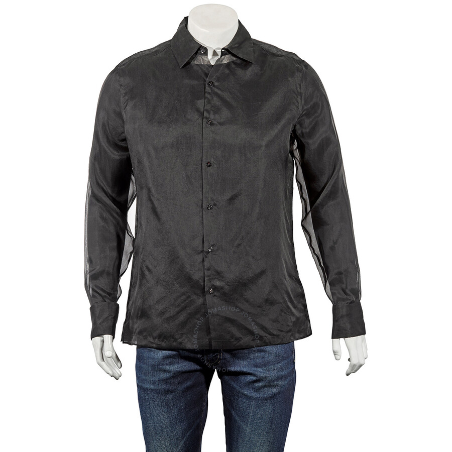 Fendi Men's Black Buttoned Organza Shirt, Brand Size 40 FS0780-A9G1-F0QA1 8050263120153 