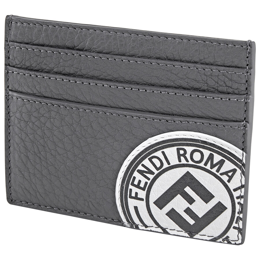 Fendi Men's Card Case Fendi Stamp Gray Fd Sell Stamp Cc Wallet 7M0164