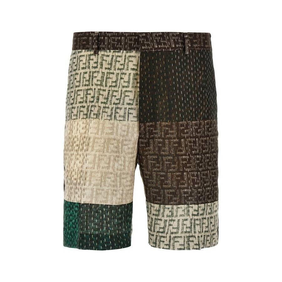 Fendi Men's FF Patchwork Bermuda Shorts, Brand Size 46 ( Waist