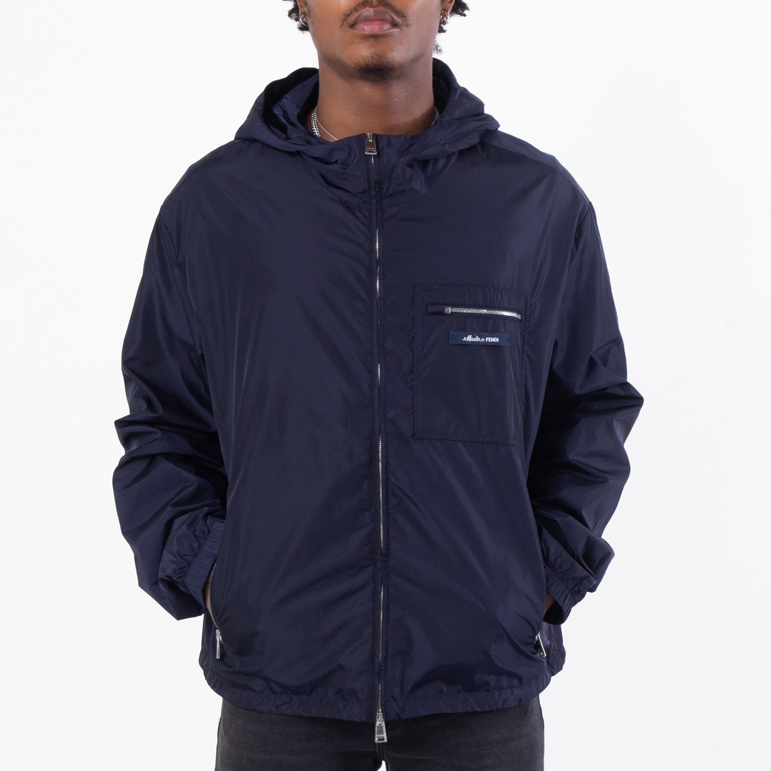 Fendi Men's Mirto Kway Nylon Jacket, Brand Size 52 ( US Size 42