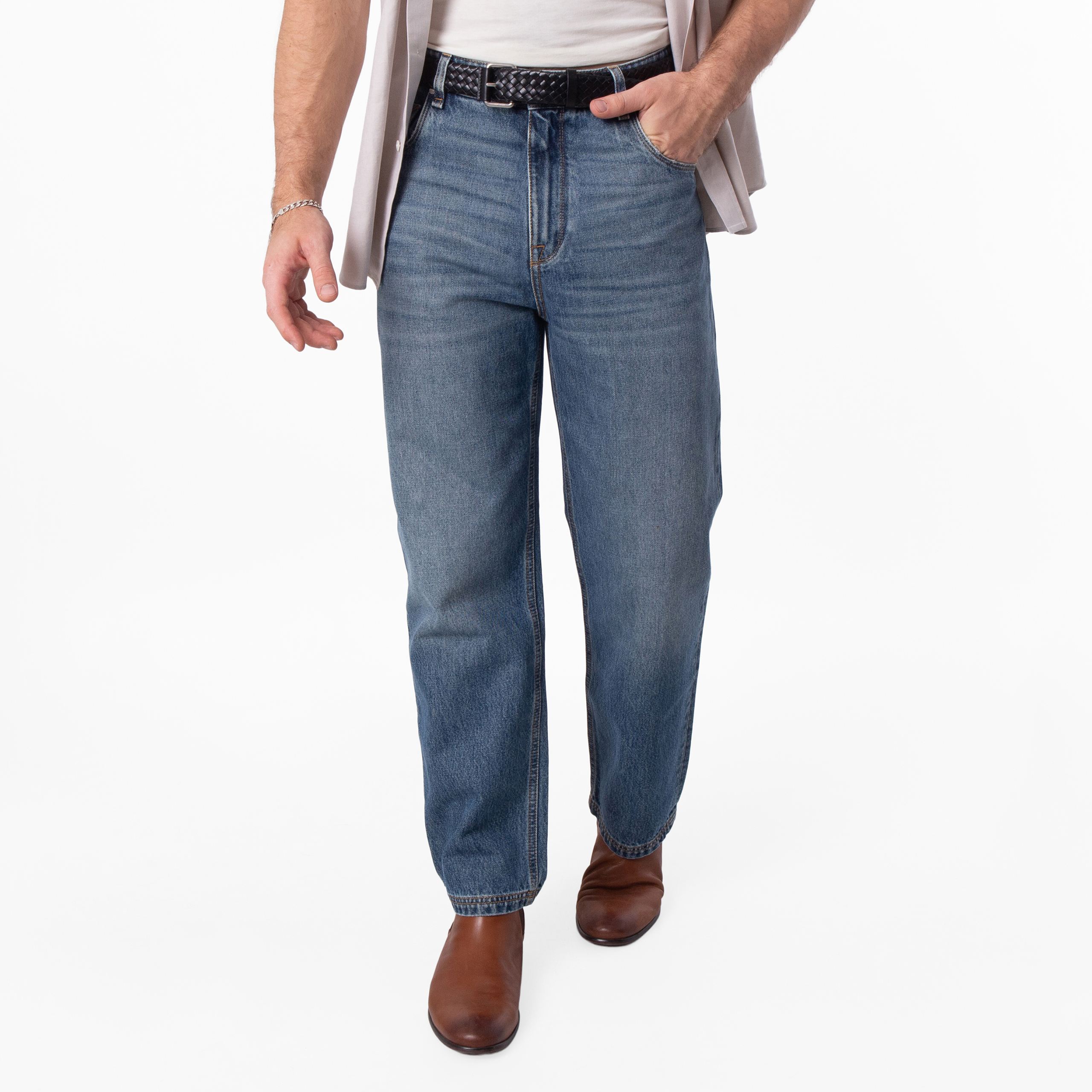 Fendi Men's Straight-Cut Long Jeans, Waist Size 31