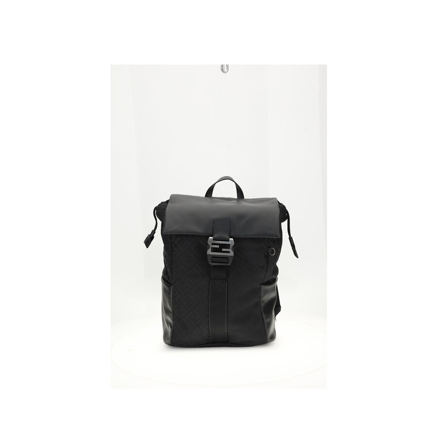 Fendi Nylon Flux Backpack In Black