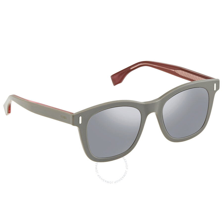 Fendi Silver Mirror Square Men's Sunglasses FF M0040/S 0KB7 50