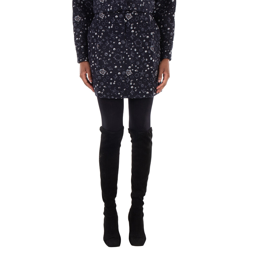 ミニスカート FENDI FW23 Fendi Skirts Black (FQ7524 AXASF0GME) 23FW【FENDI】スカート ブラックFFジャカード ミニ ストレート