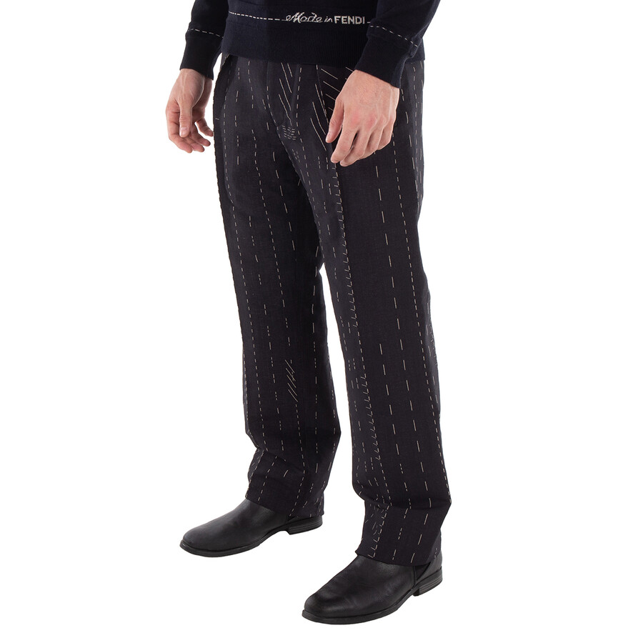 Straight-Leg Pleated Pants