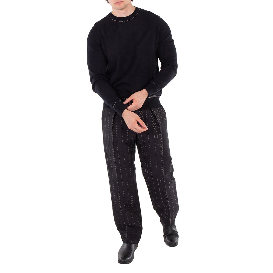 Straight-Leg Pleated Pants