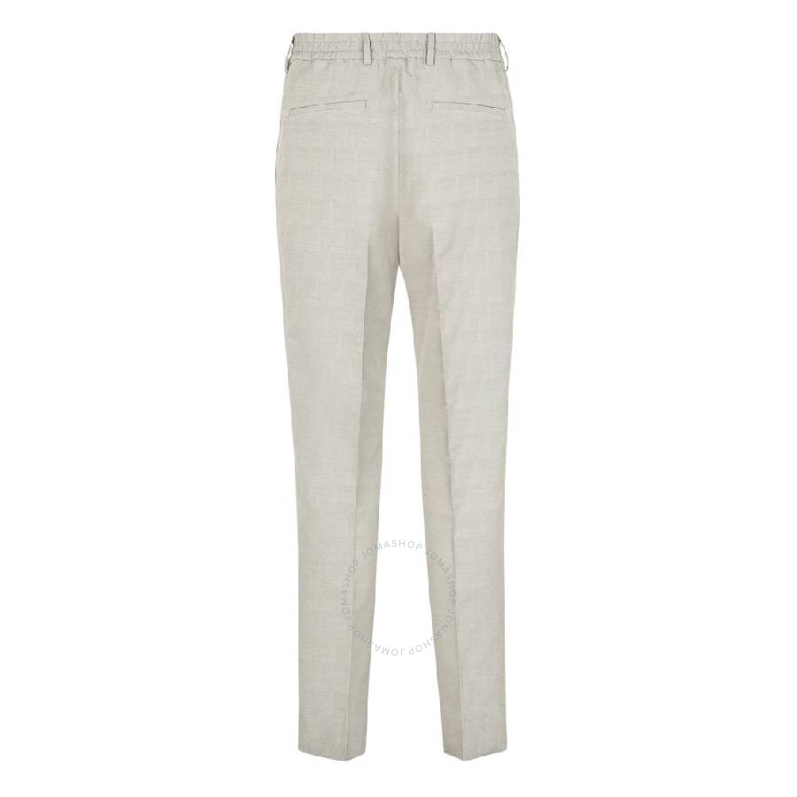 Fendi Shadow Motif Straight-leg Trousers In Beige