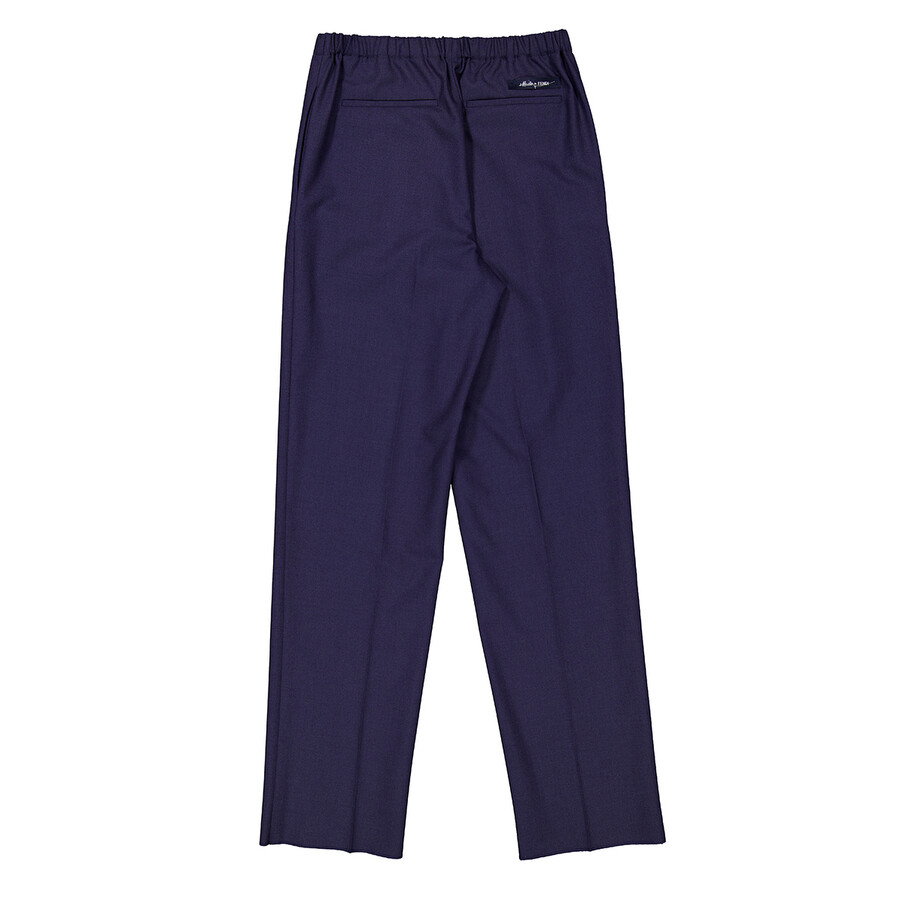 Fendi Blue Straight Pants In Wool Man