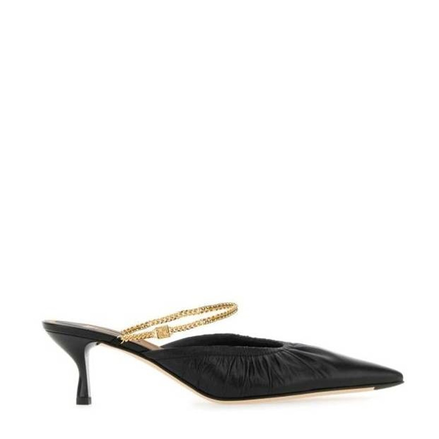 Fendi Womens Colibri Lite Chain-Strap Kitten Mules, Brand Size 40