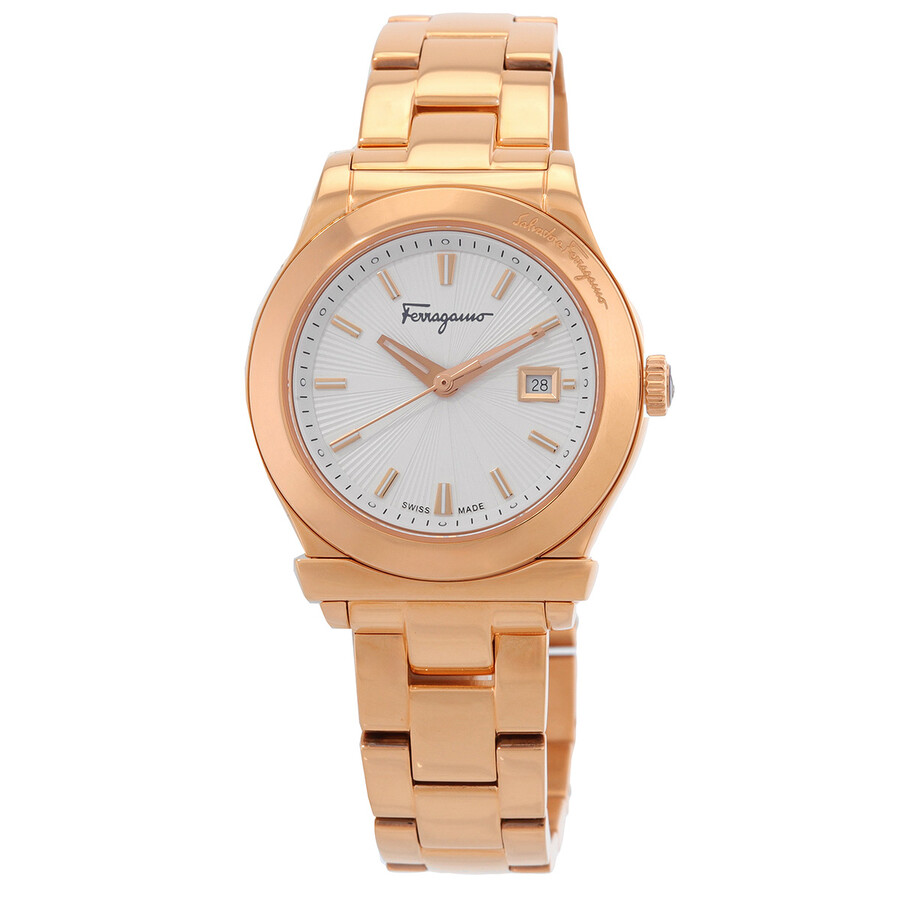 フェラガモ 1898 FF3180014 Ferragamo 1898 Quartz Silver Dial Ladies Watch FF3180014