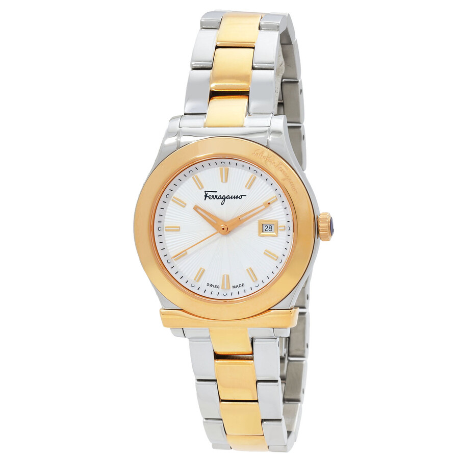 Ferragamo 1898 Quartz Silver Dial Two-Tone Ladies Watch