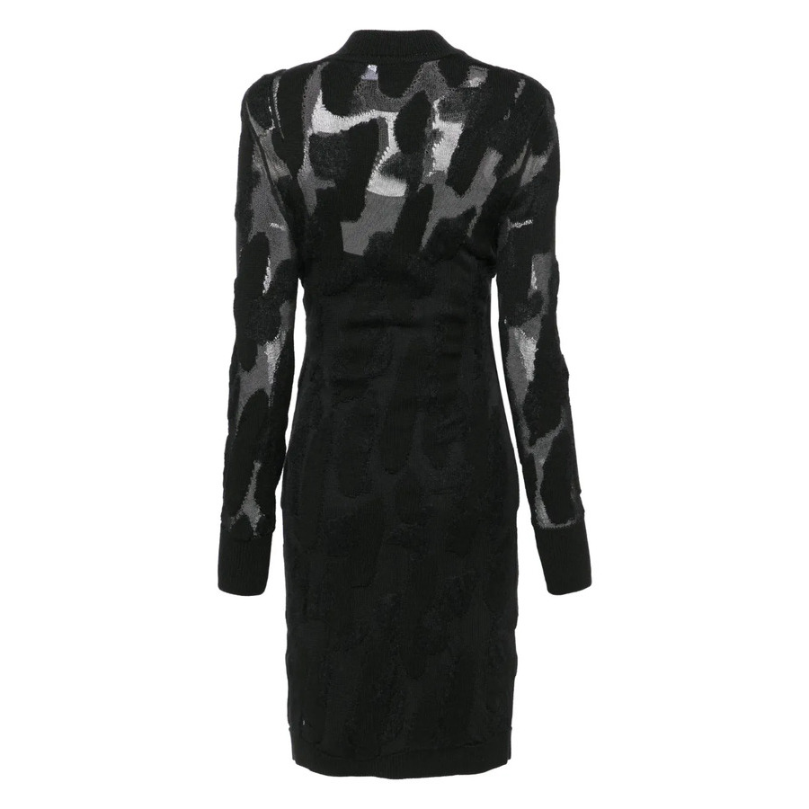 ferragamo knit dress Ferragamo Women Midi Dress with cut out Black