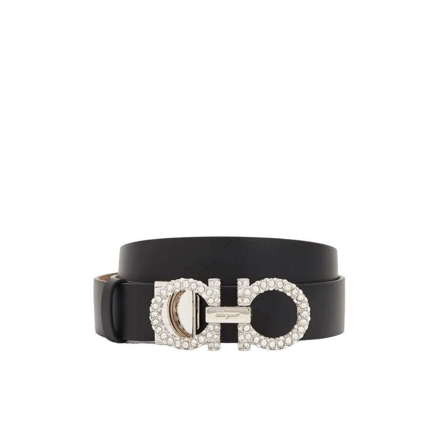 Adjustable Monogram Buckle Leather Belt