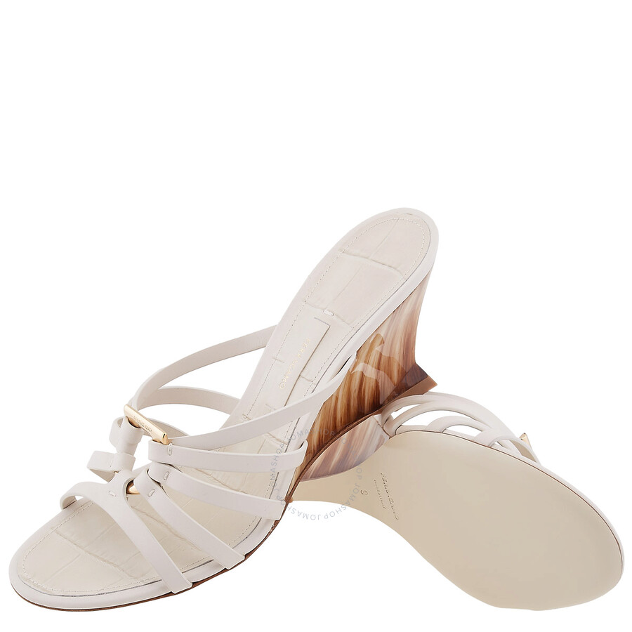 Ferragamo Open-toed High-heeled Sandals In White