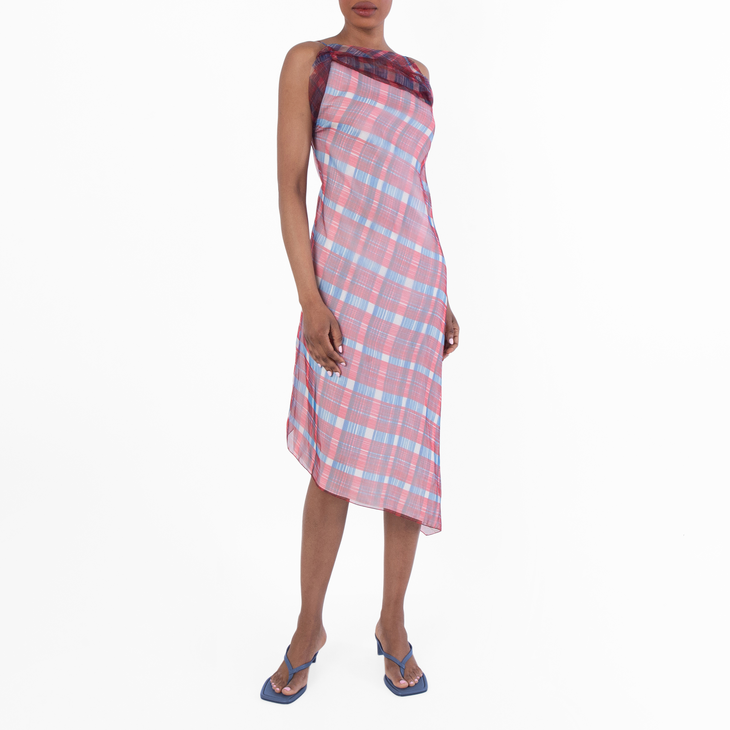 Ferragamo Asymmetric Organza Dress, Brand Size 42 ( US Size 8