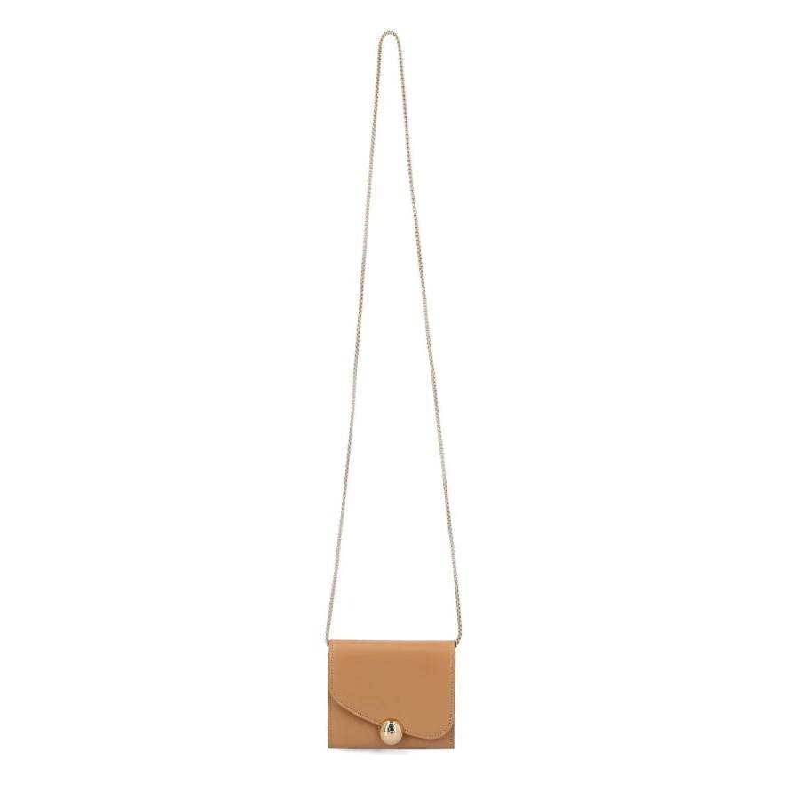 Ferragamo Asymmetrical Flap Crossbody Bag In Beige