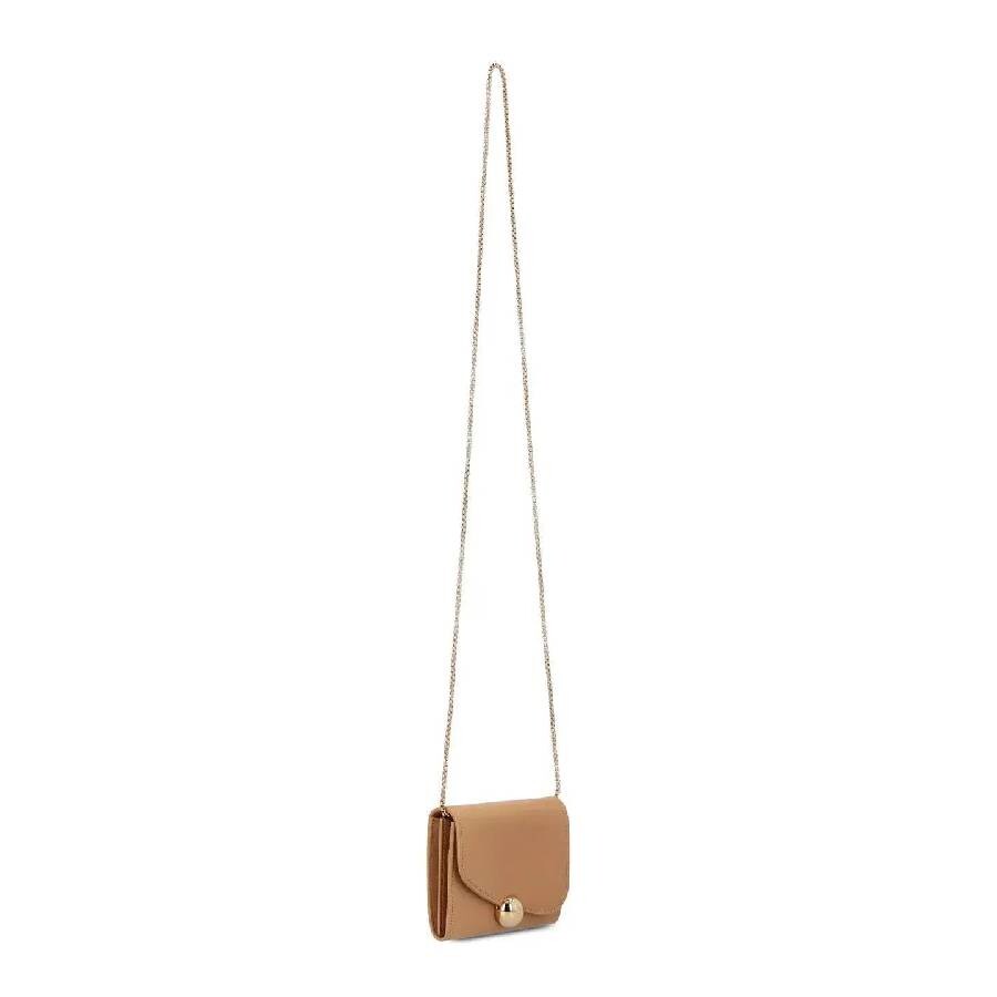 Ferragamo Asymmetrical Flap Crossbody Bag In Beige