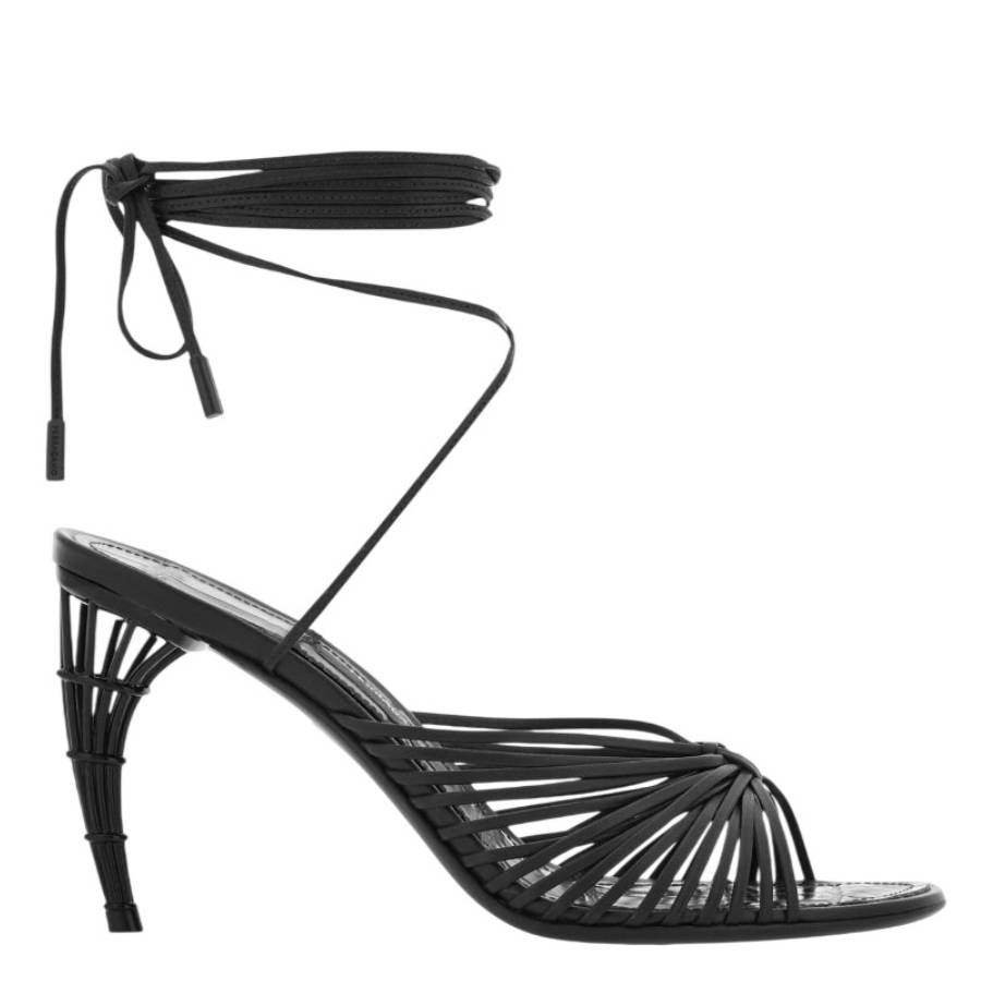 Ferragamo Atena 85 Cage Heel Sandals In Black
