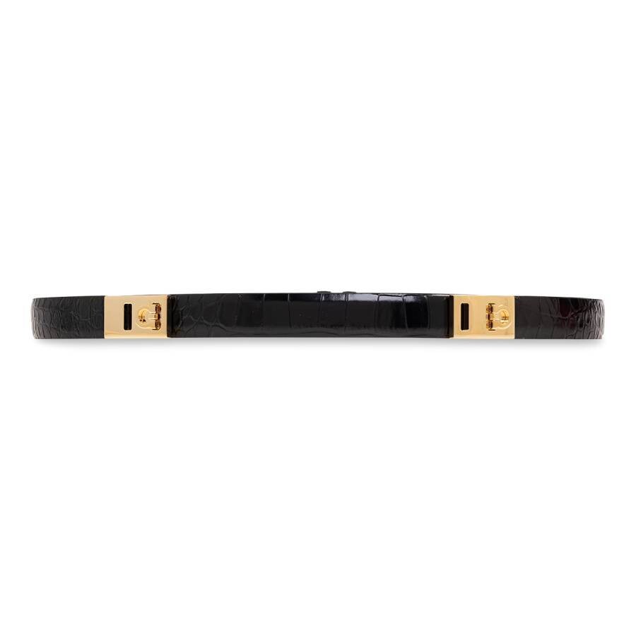 Ferragamo Black Adjustable Hug Belt In Black