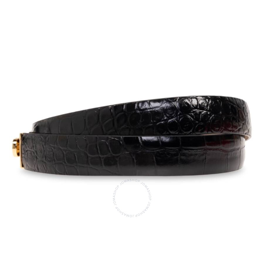 Ferragamo Black Adjustable Hug Belt In Black