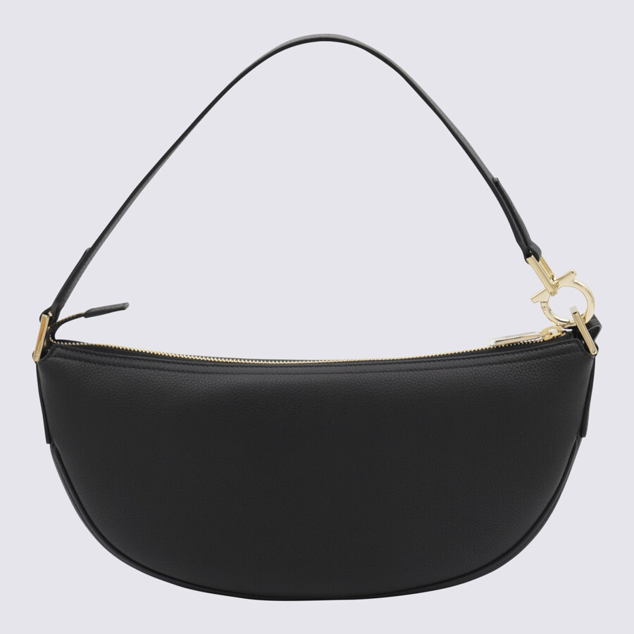 Ferragamo Black Leather Hobo Xs Crossbody Bag In Black