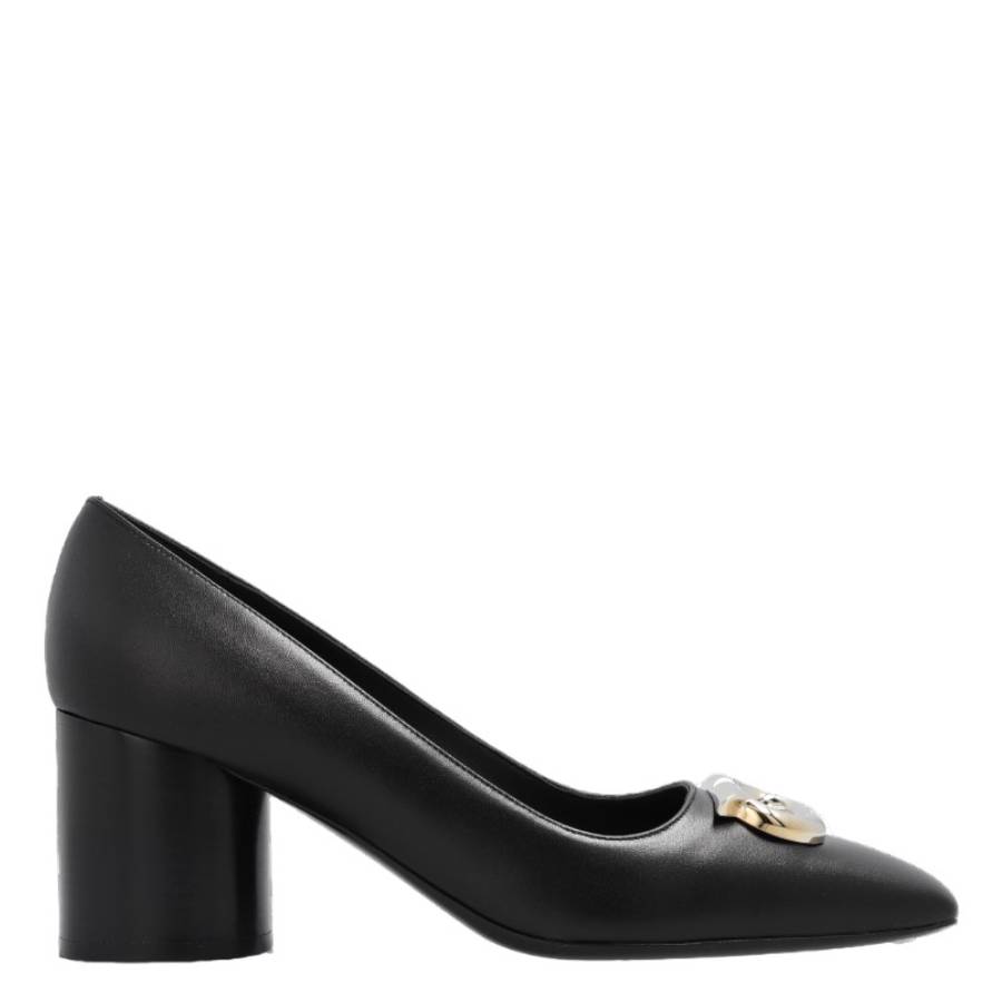 Salvatore Ferragamo Black Pumps 7.5 箱袋付 Ferragamo Black Pania New Gancio Pumps, Size 7 C 01F832 763901