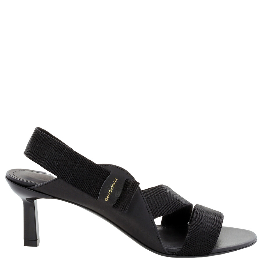 Ferragamo Vale 55 Vara Bow Slingback Sandals In Black