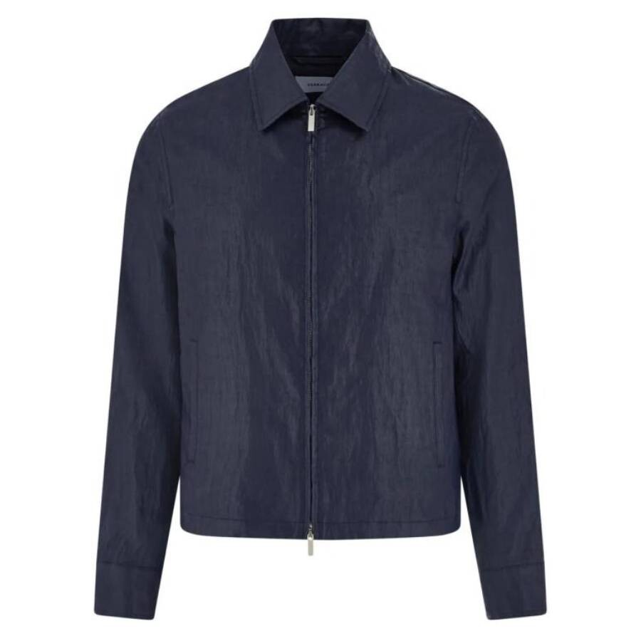 Blue Linen Blouson Jacket