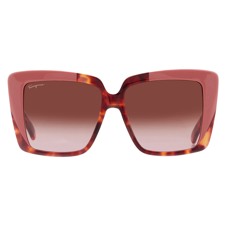 Ferragamo Color-block Square Acetate Sunglasses In Brown