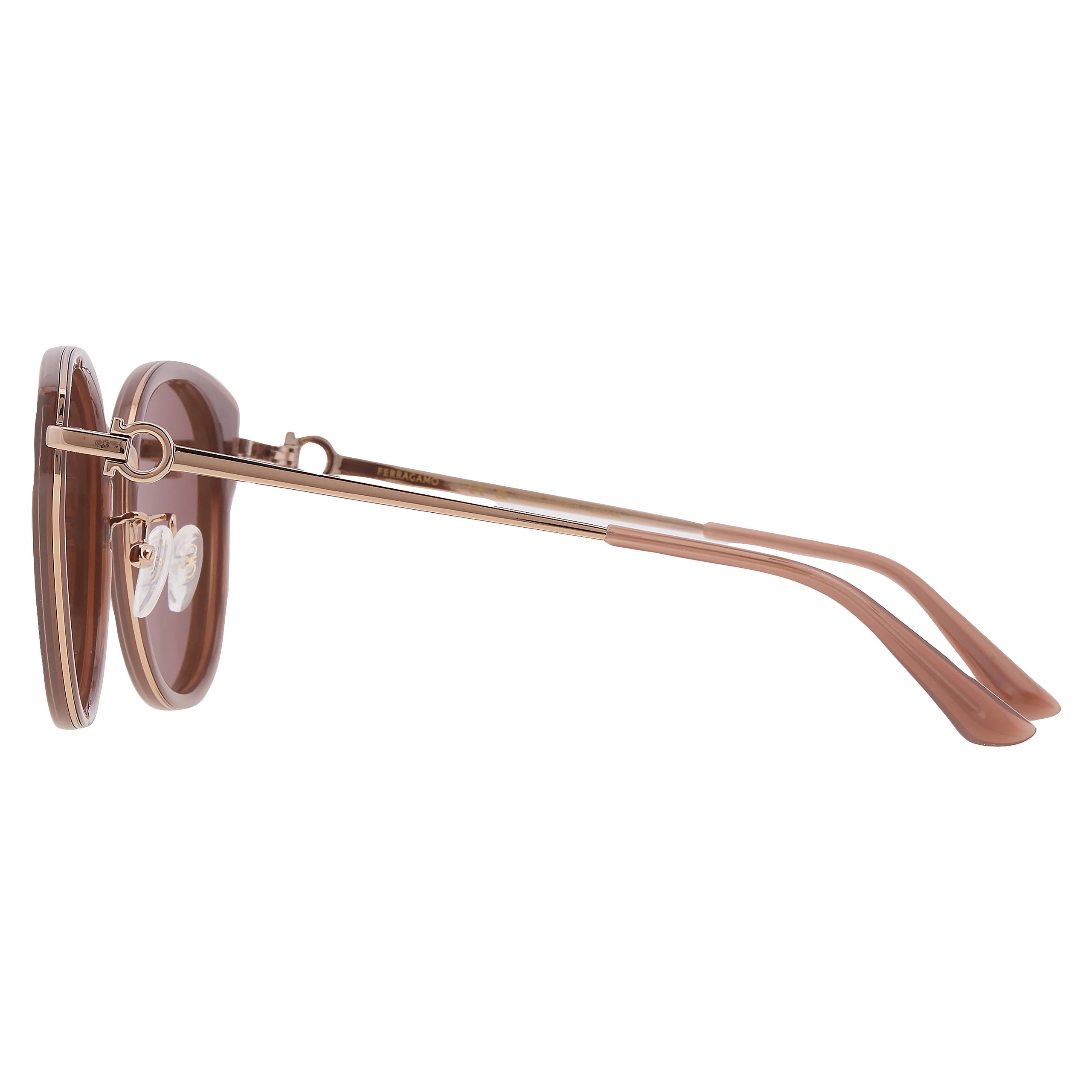 SALVATORE FERRAGAMO 브라운 오벌 유니섹스 선글라스 SF255SK 272 62
