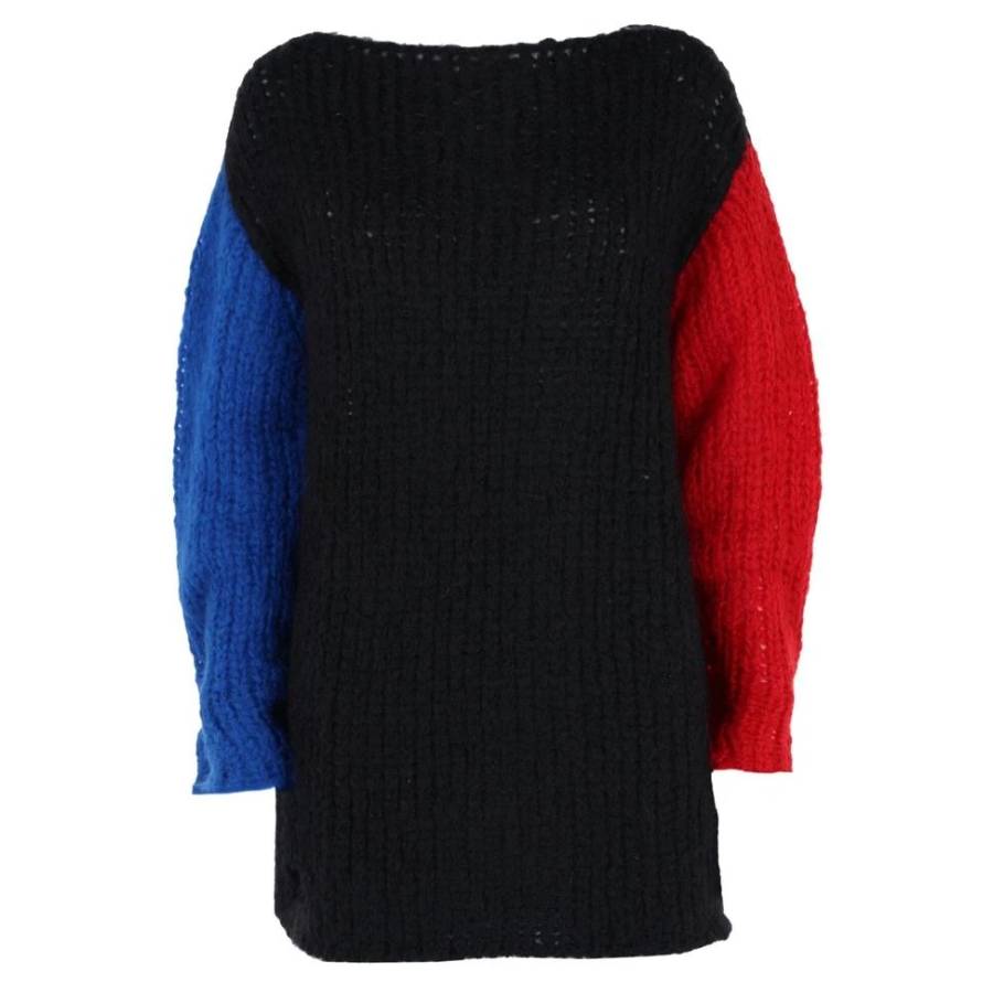 Ferragamo Colorblock Wool-blend Knit Sweater In Black