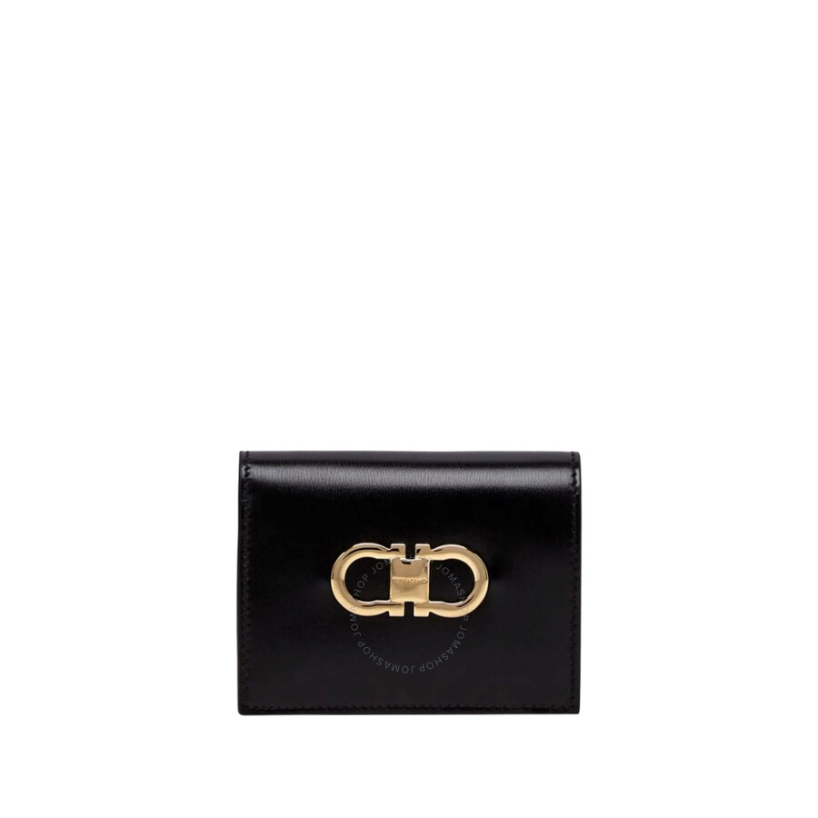 Salvatore Ferragamo｜HALF-LENGTH WALLETS (220627 770769) Ferragamo Compact Leather Wallet in Black 220627 770769