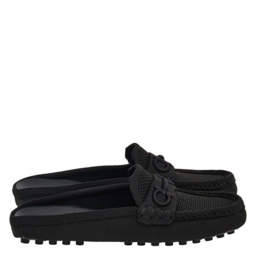 Ferragamo Darcy Driver Mules In Black