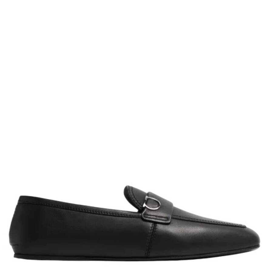 Ferragamo Debros Gancini Ornament Loafers In Black