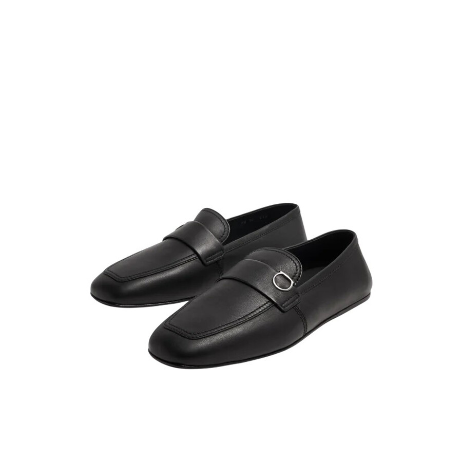 Ferragamo Debros Gancini Ornament Loafers In Black