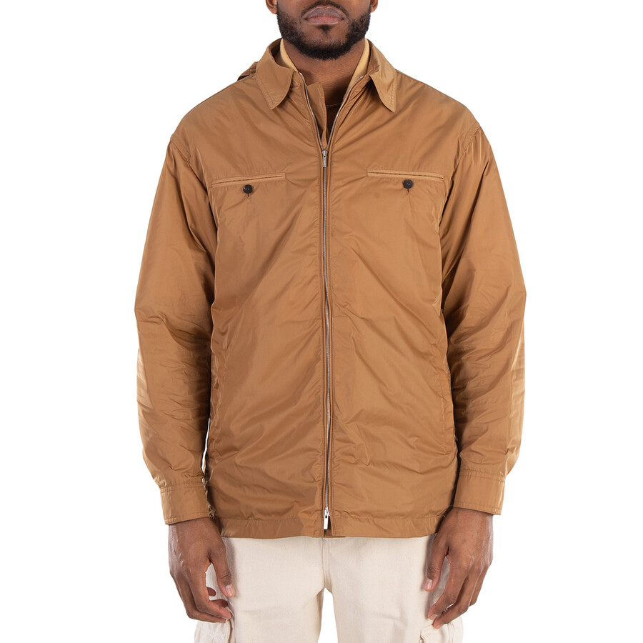 Ferragamo Detachable Hood Long Sleeve Jacket In Beige