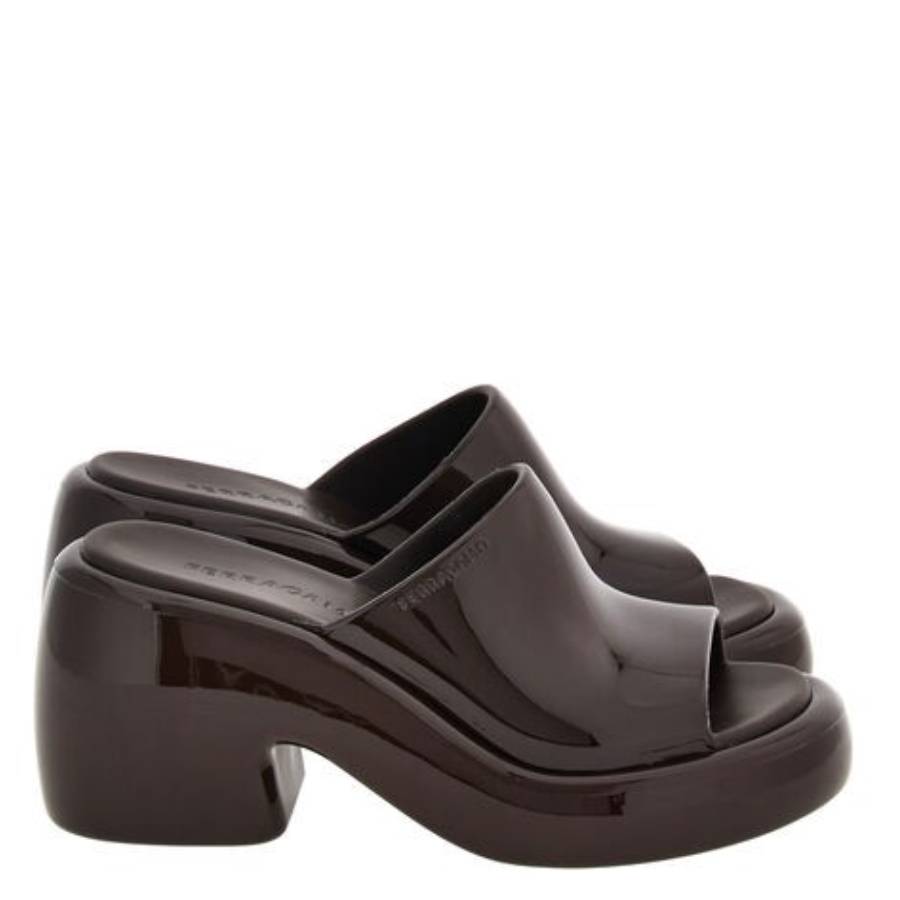 Ferragamo Deva Chunky Rubber Slides In Brown