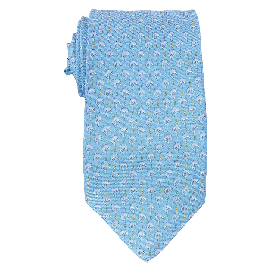 Dolphin Print Silk Tie