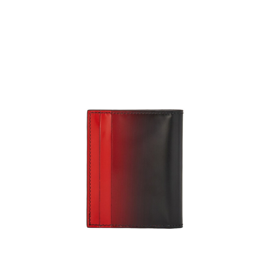 Ferragamo Dual Tone Effect Calfskin Credit Card Holder In Red