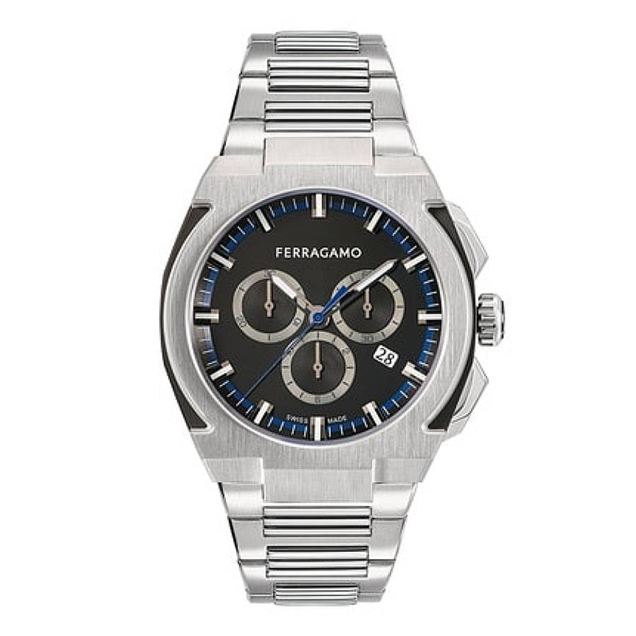 Ferragamo Edge Chronograph Quartz Black Dial Men's Watch SFK200223
