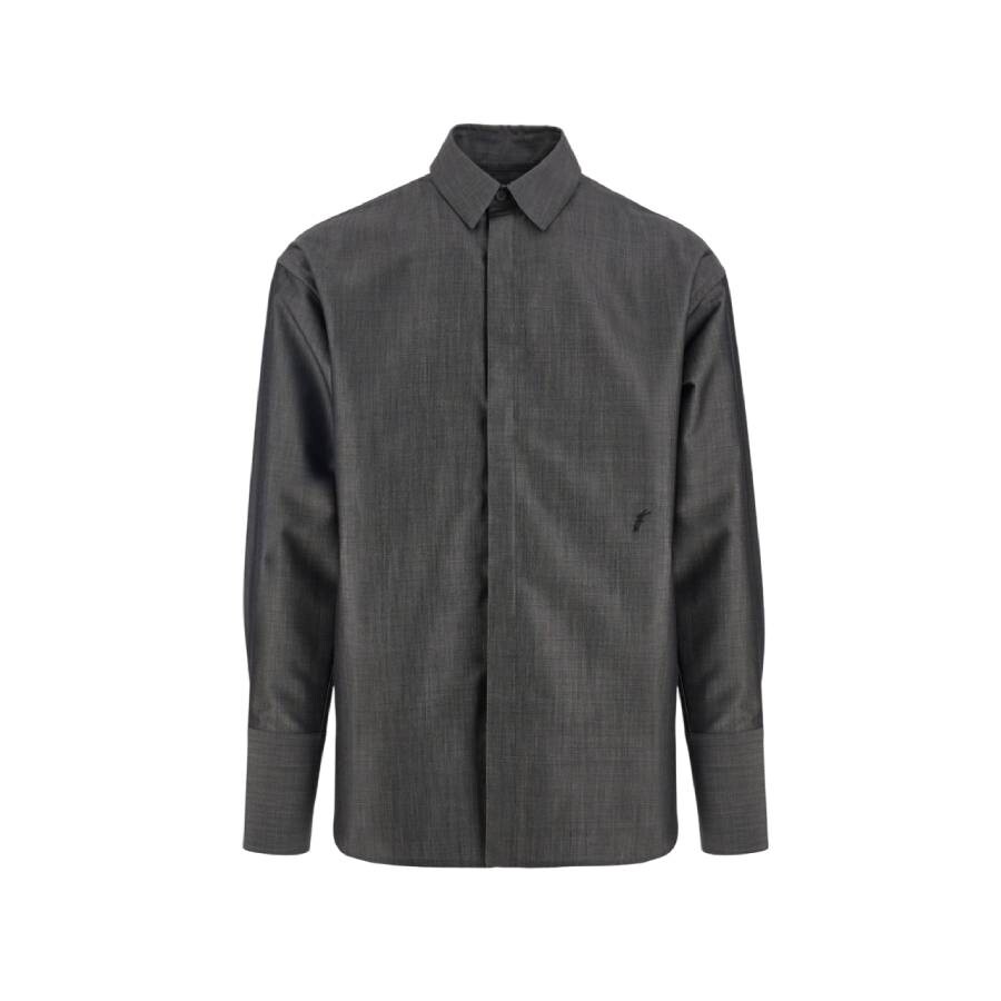 Embroidered Logo Silk-Blend Shirt